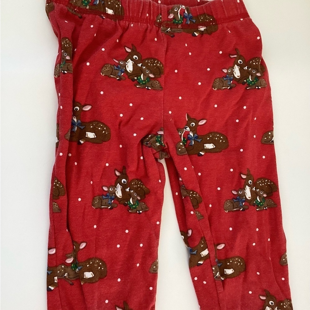 Mini Boden Christmas Pajama Set Sz 8 Red  Reindeer Santa Lounge - Picture 4 of 5